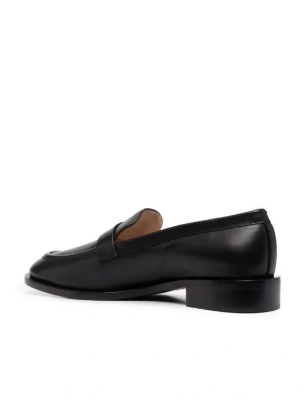 Stuart Weitzman Black Leather Penny Loafers for Men